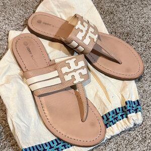 Tory Burch Beige and Cream Women's Sandals
